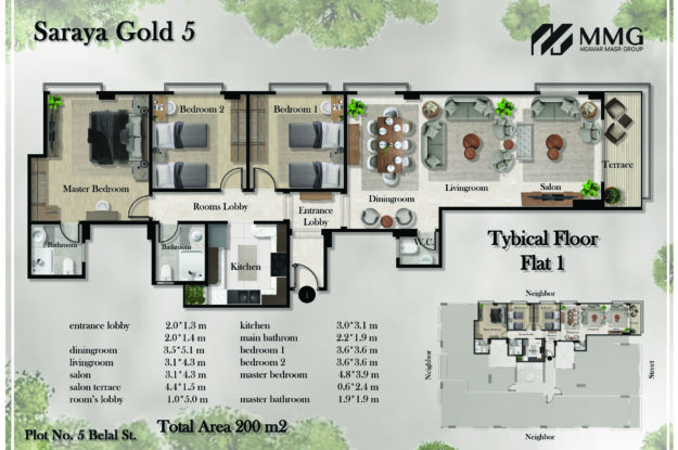1 (1) شقة 200م مشروع سرايا جولد 5 شارع بلال المقطم