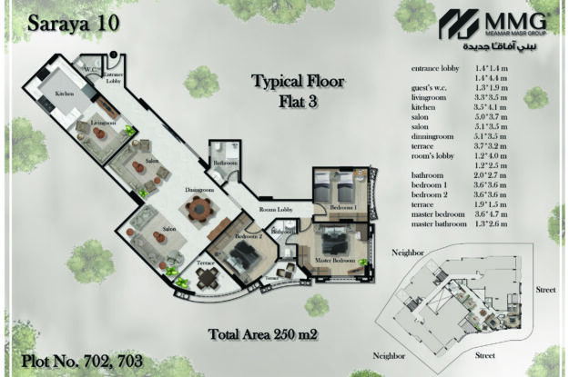 شقة مساحة 230م مشروع سرايا 10 الهضبة العليا المقطم