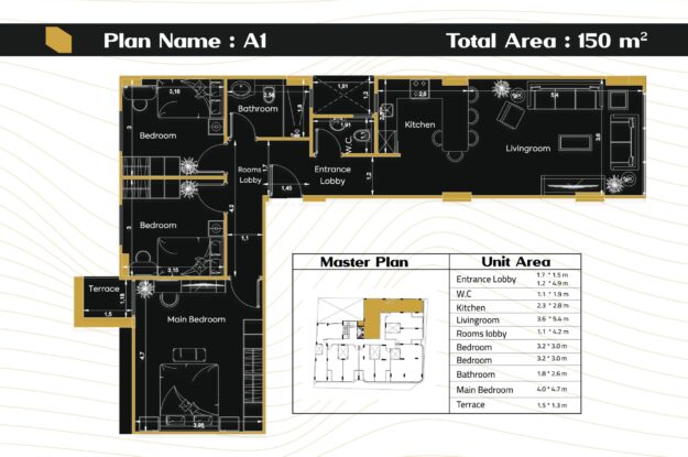 شقة 150م - مشروع 9hub complex الهضبة العليا المقطم