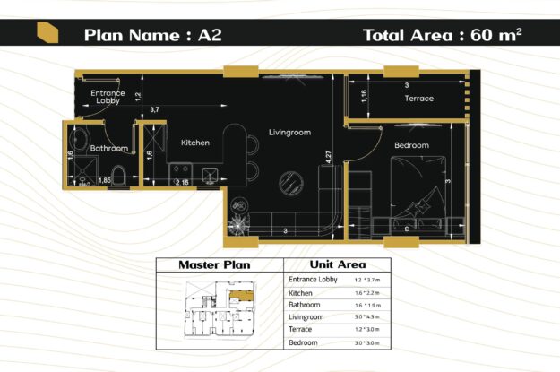 نموذج شقة 60م - 9hub complex الهضبة العليا المقطم