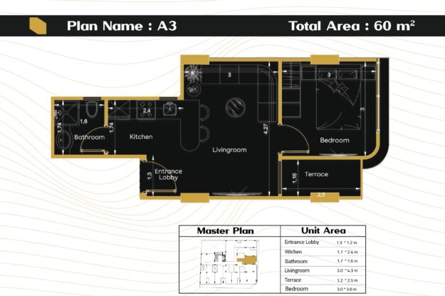 شقة 60م - 9hub complex الهضبة العليا المقطم