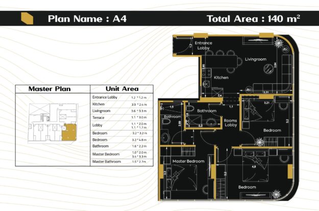 شقة 140م مشروع 9hub complex الهضبة العليا المقطم