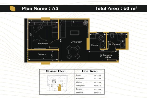 شقة 60م - 9hub complex الهضبة العليا المقطم