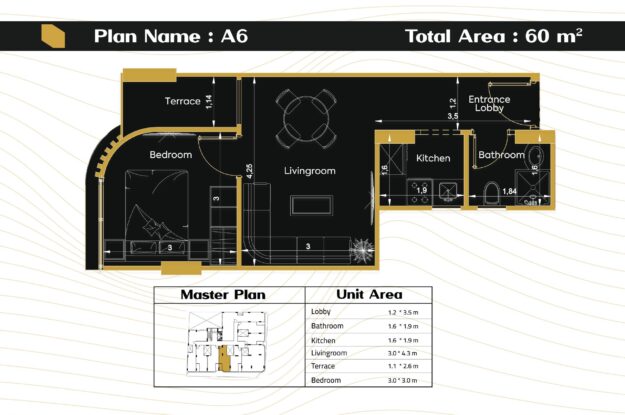 شقة 60م - 9hub complex الهضبة العليا المقطم