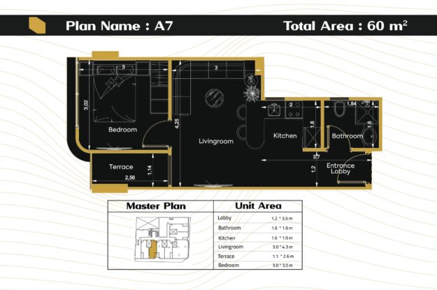 شقة 60م - 9hub complex الهضبة العليا المقطم