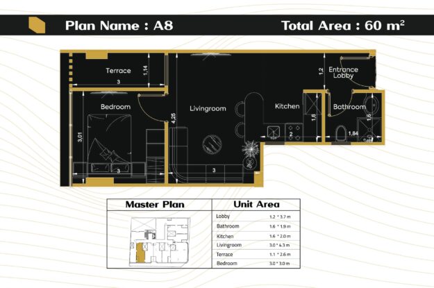 شقة 60م - 9hub complex الهضبة العليا المقطم
