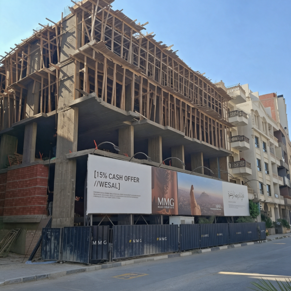 صب اعمده وسقف الدور الثالث مشروع وصال